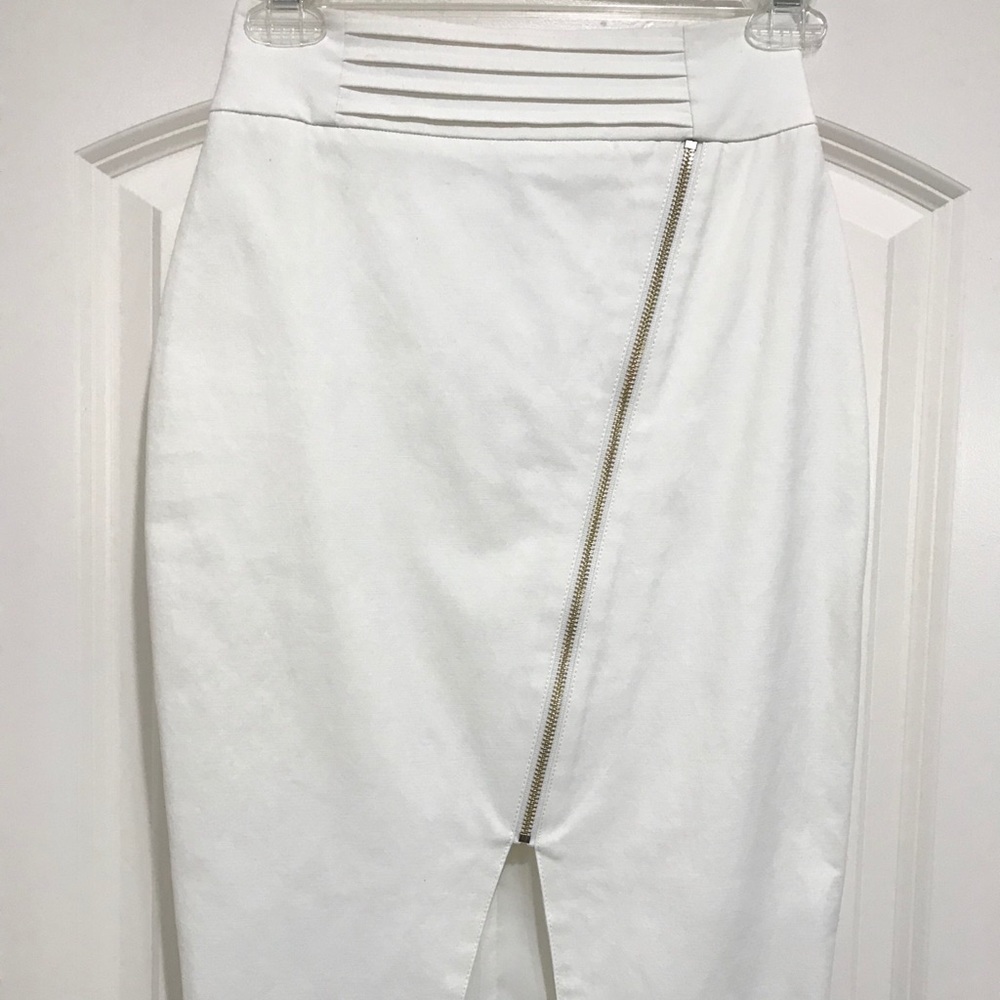 High Waisted White Bébé Pencil Skirt